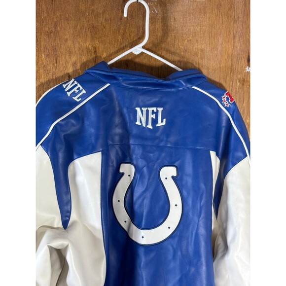 Indianapolis Colts Jacket Mens‎ Sz XL Vinyl Full Zip Blue White NFL Team Apparel - Picture 7 of 10